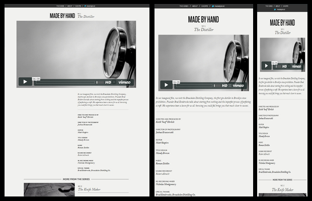 Responsive Design Example: Made By Hand