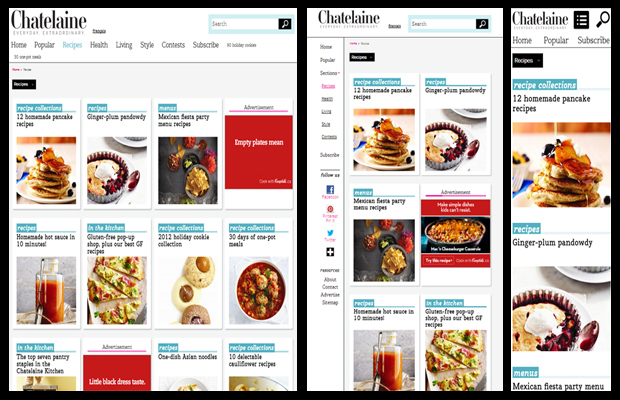 Responsive Design Example: Chatelaine